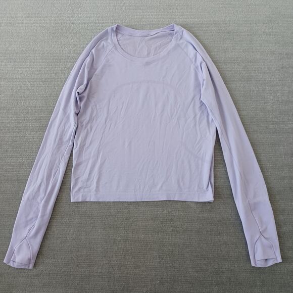 Lululemon Shirt Women 8 Lilac Swiftly Long Sleeve Knit Stretch Casual Gym Run - Picture 1 of 8